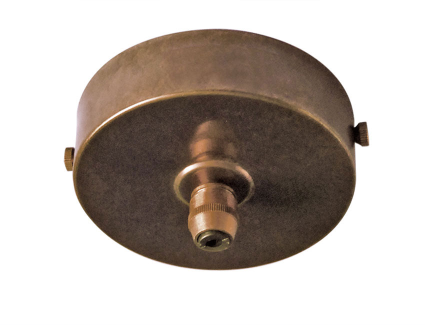 Large aged brass ceiling plate with aged cord grip Lighting Design