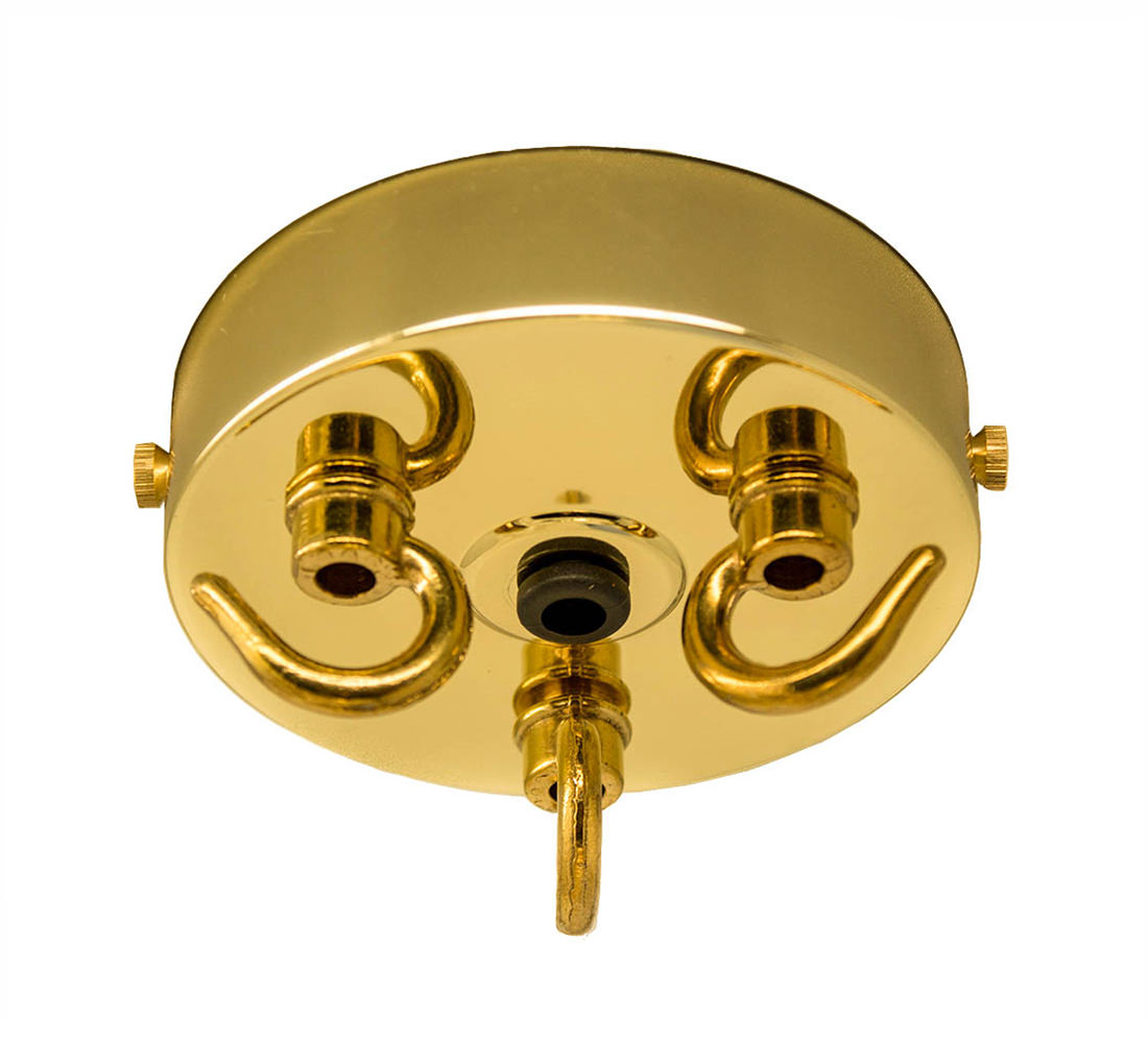 Multi point ceiling rose with three hooks