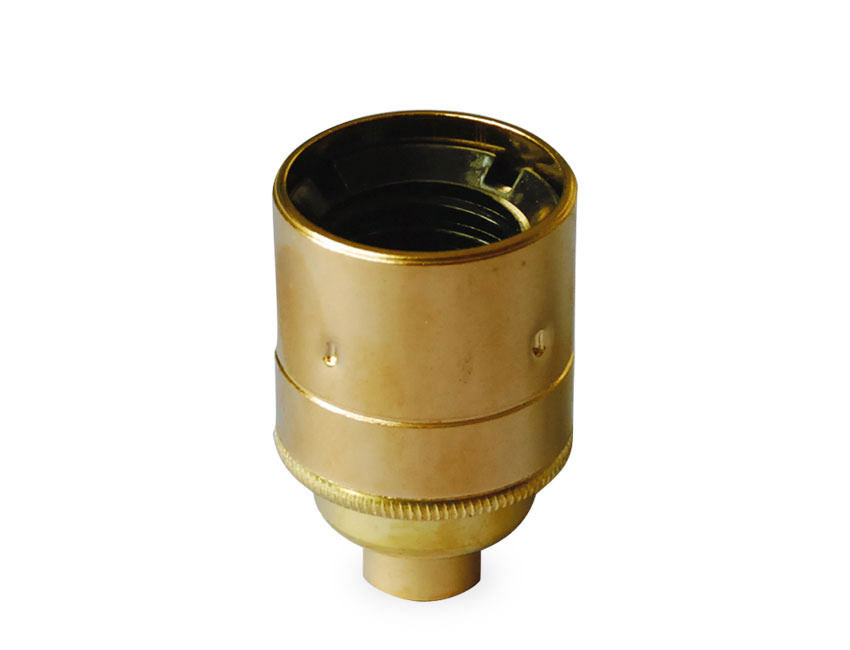 Plain Edison screw (E27) lamp holder in brass