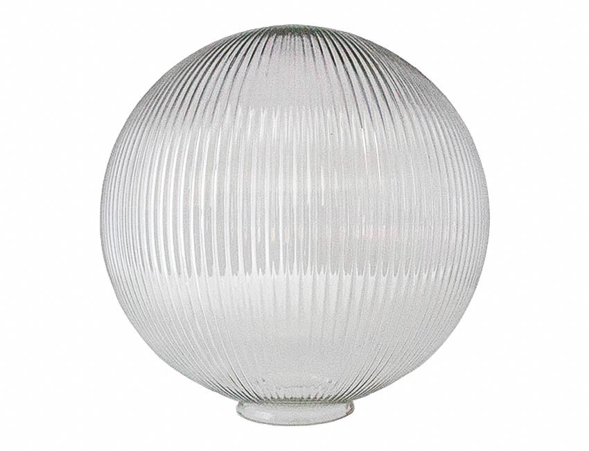 Round globe prismatic ribbed glass large lampshade