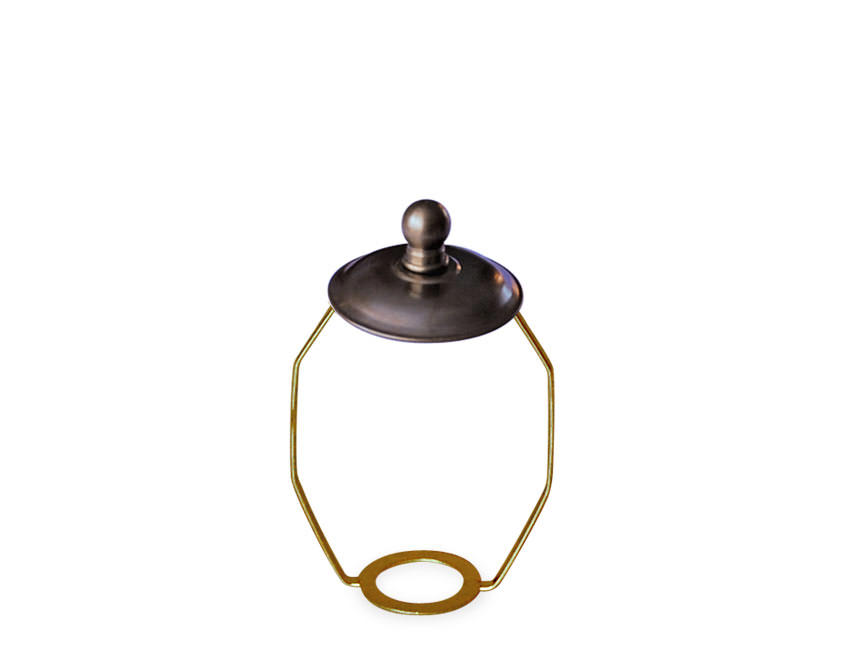 11cm antiqued solid brass shade carrier lampshade frame