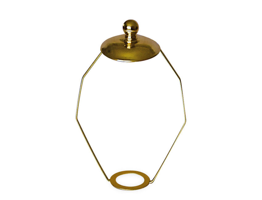 large brass shade carrier with finial for table lamps
