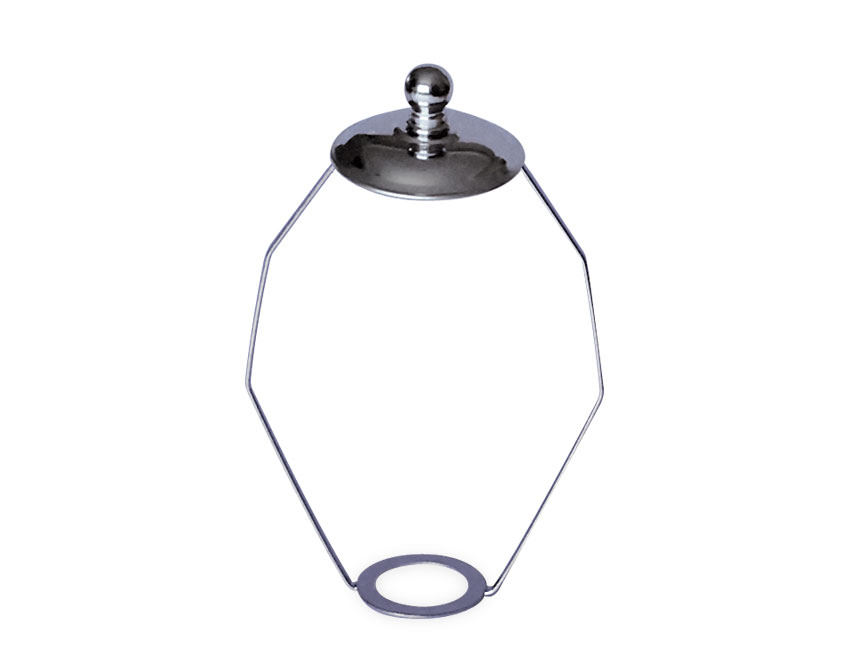 large chromed brass shade carrier for glass lamp shades