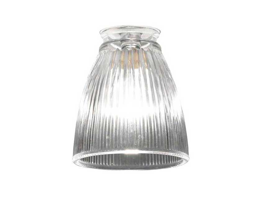 Small clear ribbed glass shade