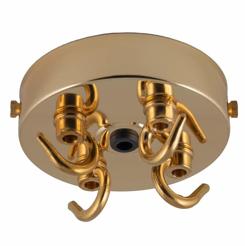Brass Ceiling rose with 4 hooks