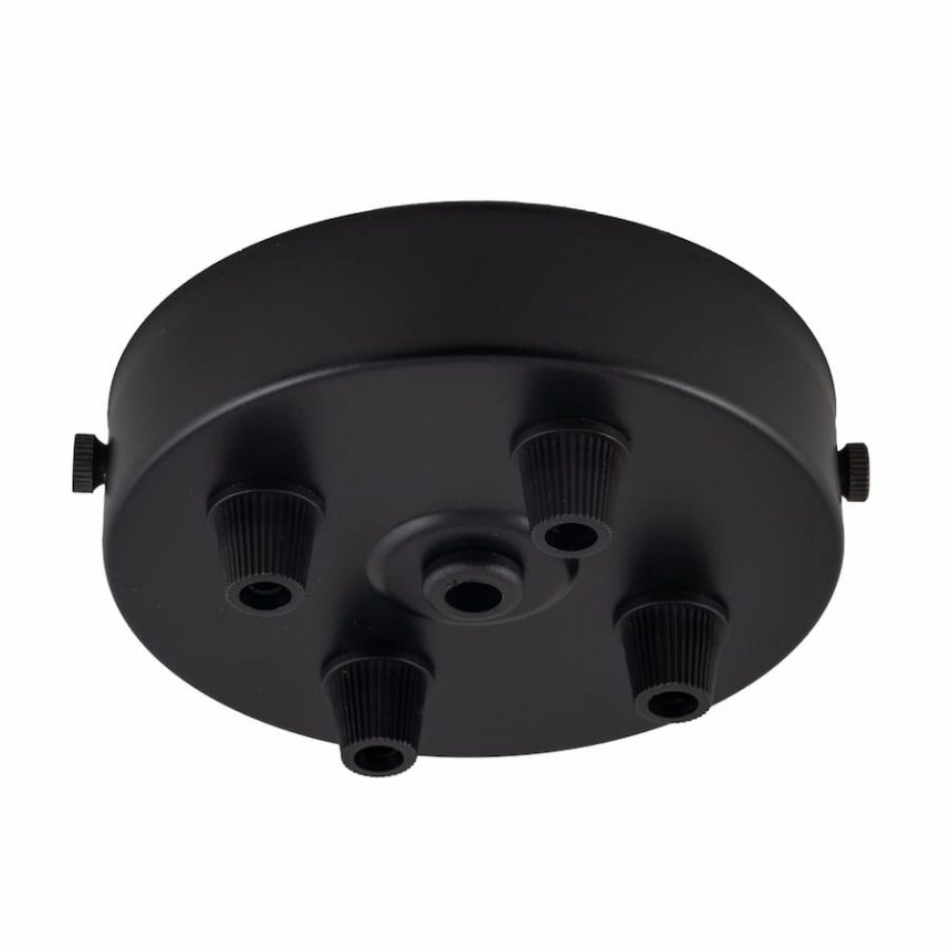 Black ceiling light rose with 4 outlets