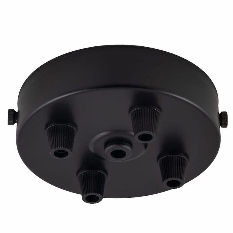 Black ceiling light rose with 4 outlets