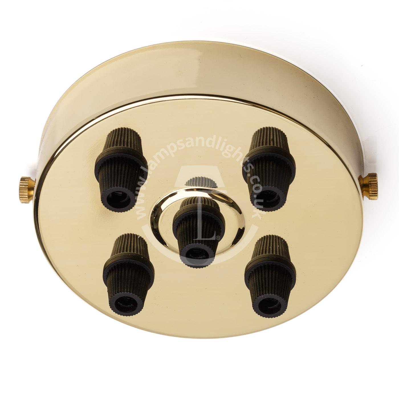 Ceiling Rose brass 5 outlets black