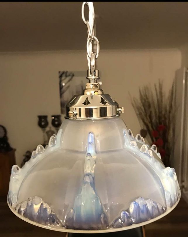 Lamp Shade Holder For A 2 Rim Glass, Ceiling Light Shade Antique Glass