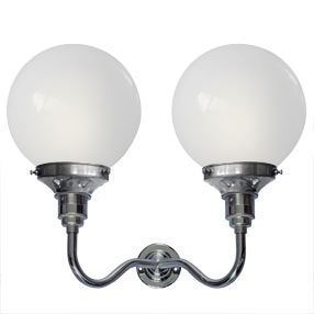 big kits wall light double es chrome lightshade globe white 150x150