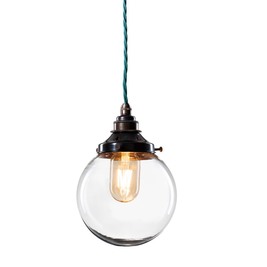 clear globe ceiling pendant lit 150x150