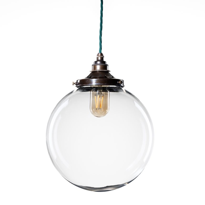 large clear globe pendant unlit 150x150